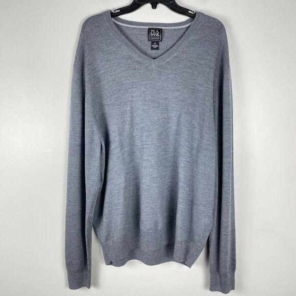 Jos. A. Bank Traveler Collection Merino Wool Sweater Men's Size 2XL XXL Gray - Picture 1 of 4